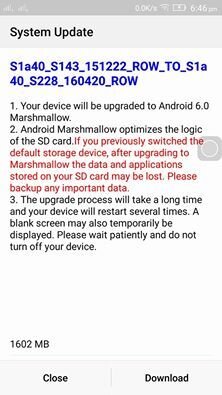 Lenovo Vibe S1 Marshmallow update.jpg